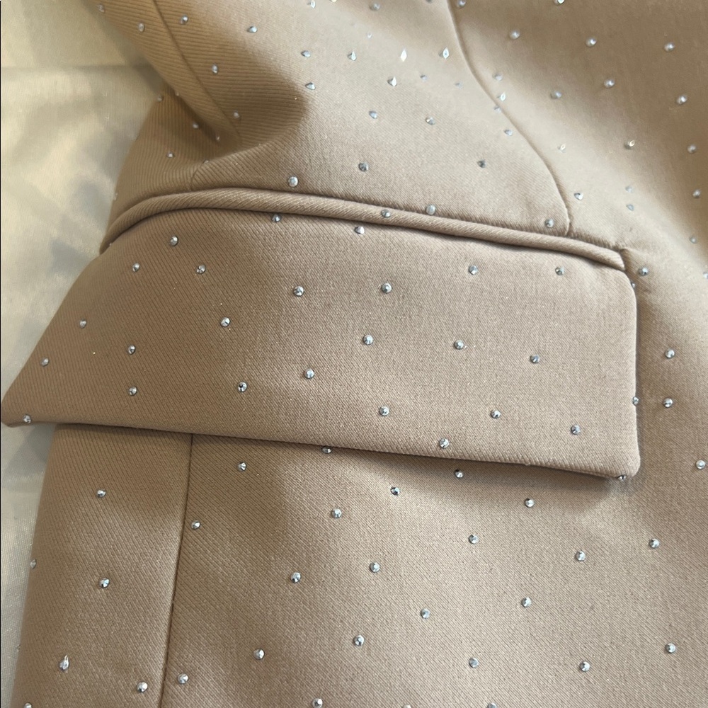 NWOT Zara Tan Women's Blazer with Subtle Studs Size XS - Picture 8 of 8
